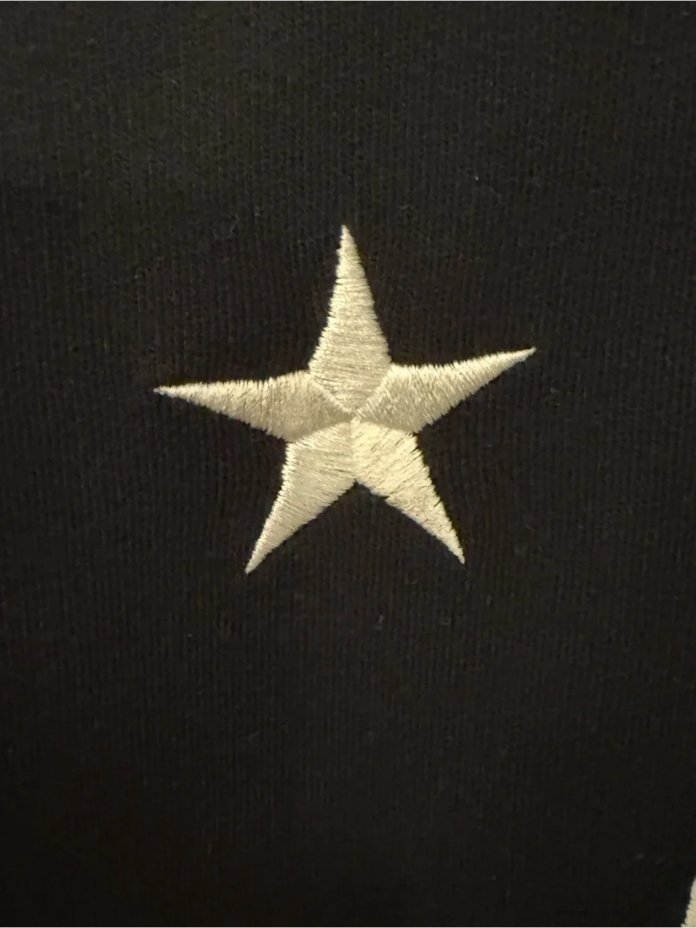 Sandro Paris Navy/White embroidery star Cotton Pullover Hoodie L front pockets
